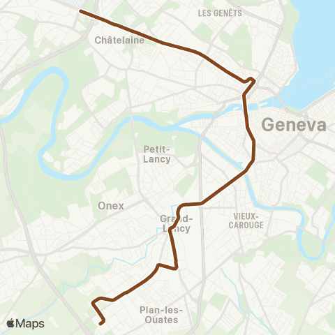 tpg - Transports publics genevois Plan-les-Ouates, ZIPLO - Genève, Nations map