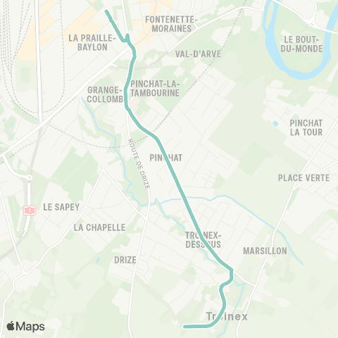 tpg - Transports publics genevois Troinex, ville - Carouge GE, Tours map