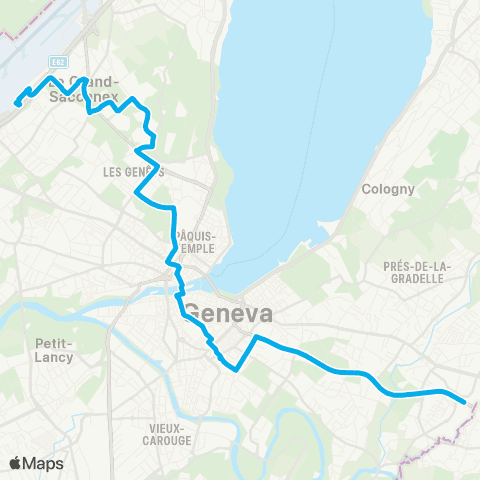 tpg - Transports publics genevois Thônex, Vallard - Genève-Aéroport, Terminal map