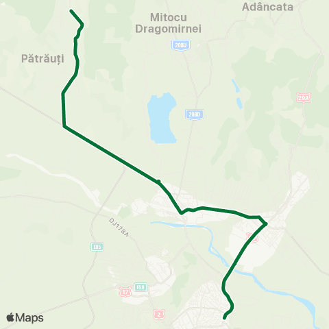 Transport Public Local Pătrăuți - Centru (Dom Polski) map