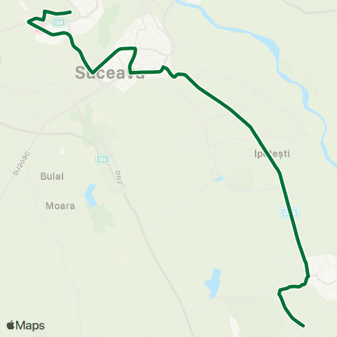 Transport Public Local Bosanci - Ipotești - Șcheia map