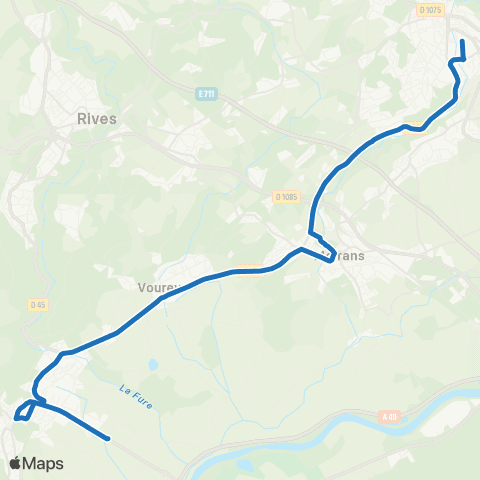 Transports du Pays Voironnais Tullins - Vourey - Moirans - Voiron map