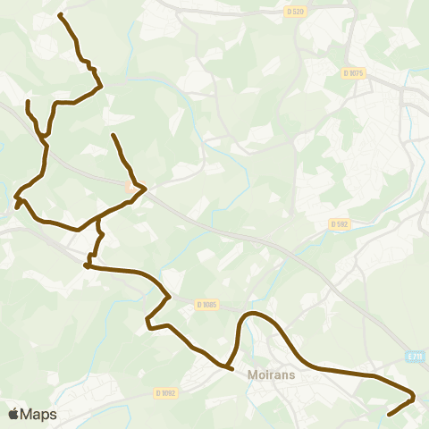 Transports du Pays Voironnais Reaumont le Guichard - Moirans Béghin map