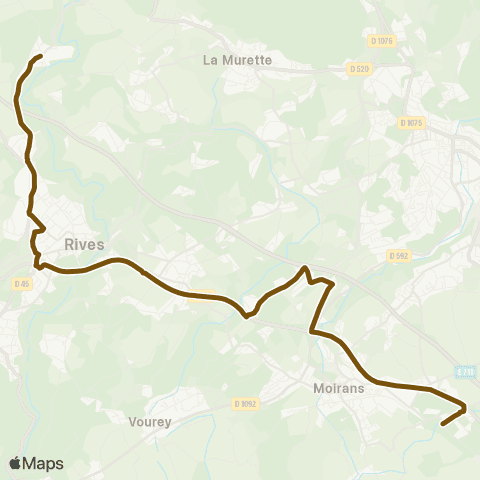 Transports du Pays Voironnais Apprieu le Rivier - Moirans Béghin map