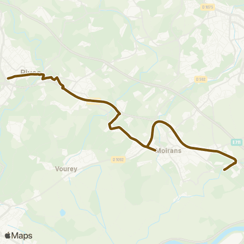 Transports du Pays Voironnais Rives les Abattoirs - Moirans Béghin map
