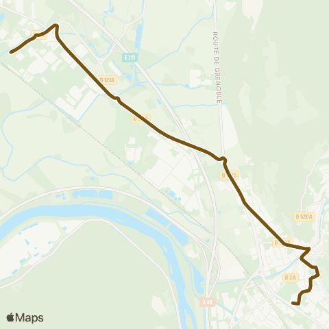 Transports du Pays Voironnais Voreppe l'Arcade - Moirans P. Béghin map