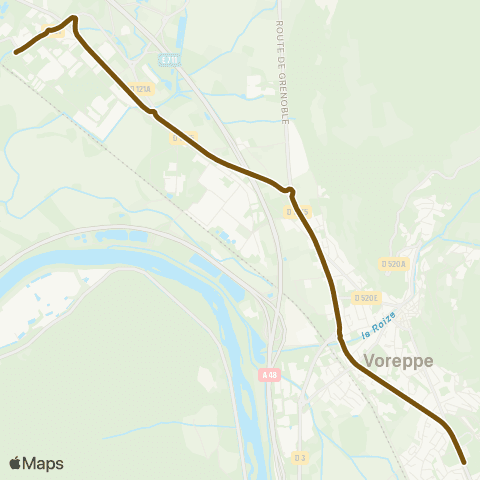 Transports du Pays Voironnais Voreppe Volouise - Moirans P. Béghin map