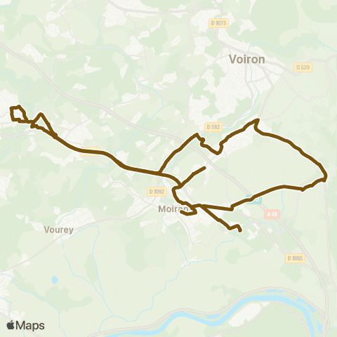 Transports du Pays Voironnais Moirans Espace Jail - St Jean - Béghin map