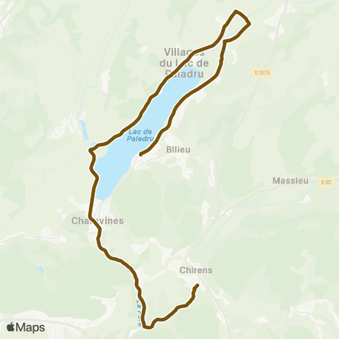 Transports du Pays Voironnais Montferrat le Verney - Chirens Collège map