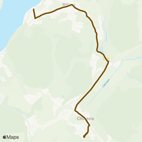 Transports du Pays Voironnais Bilieu Petit Bilieu - Chirens Collège map