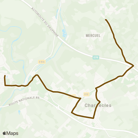 Transports du Pays Voironnais Reaumont le Bessey - Rives Desnos map