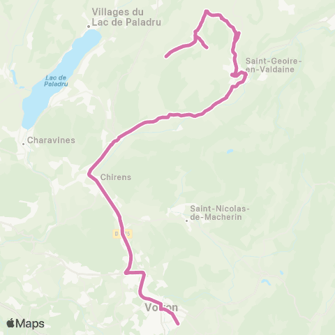 Transports du Pays Voironnais St Geoire Cotagon - Voiron Gare Nord map