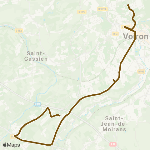 Transports du Pays Voironnais Moirans Petit Criel - la Garenne map
