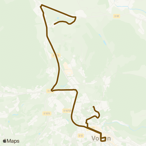 Transports du Pays Voironnais Voiron les Tuilieres - Voiron la Garenne map