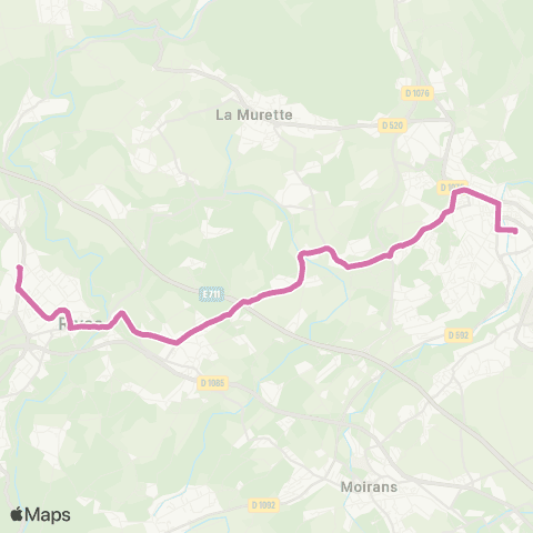 Transports du Pays Voironnais Rives - Voiron Gare Sud map