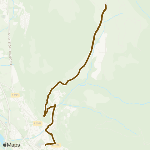 Transports du Pays Voironnais Pommiers RD 520 Village - Voreppe Mairie map