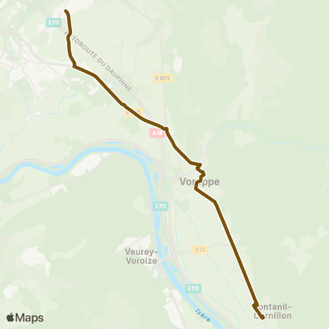 Transports du Pays Voironnais Fontanil Palluel - St Jean Place map