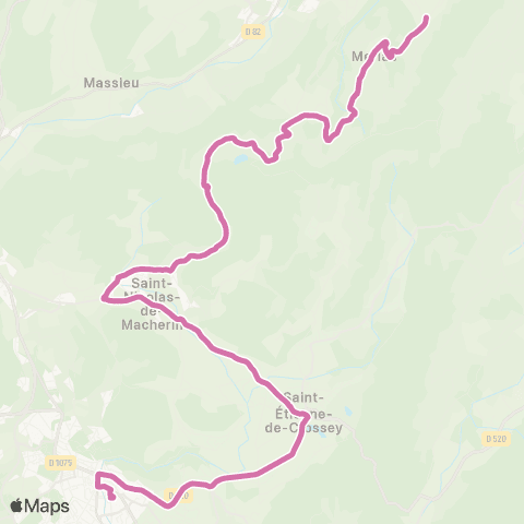 Transports du Pays Voironnais Merlas la Chapelle - Voiron Gare Sud map