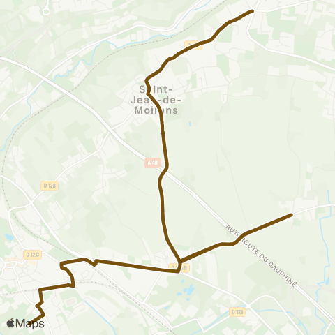 Transports du Pays Voironnais St Jean la Manche - Moirans le Vergeron map