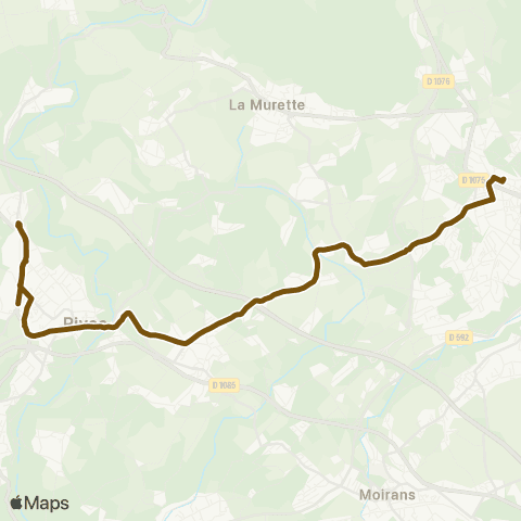 Transports du Pays Voironnais Rives Maladière - Voiron Brameret map