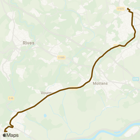 Transports du Pays Voironnais Tullins Condorcet - Voiron Brameret map