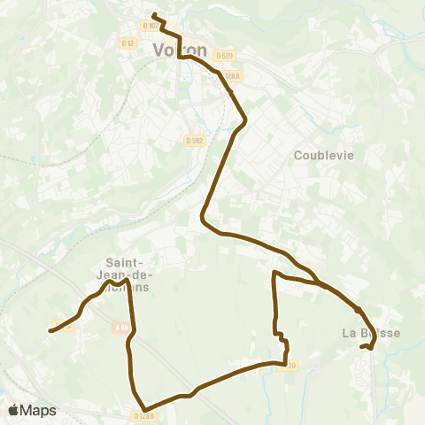 Transports du Pays Voironnais St Jean Colombinière - Voiron Brameret map