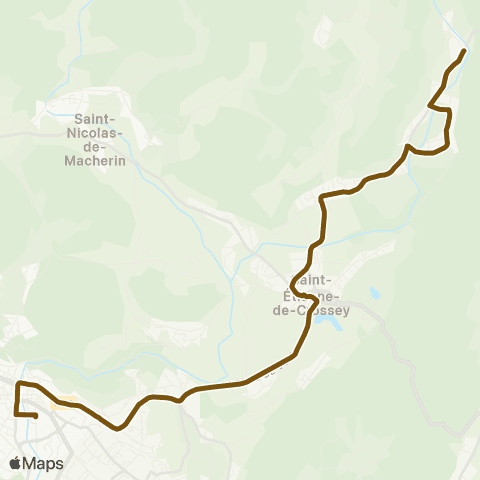 Transports du Pays Voironnais St Aupre Ture - Voiron Gare Sud map