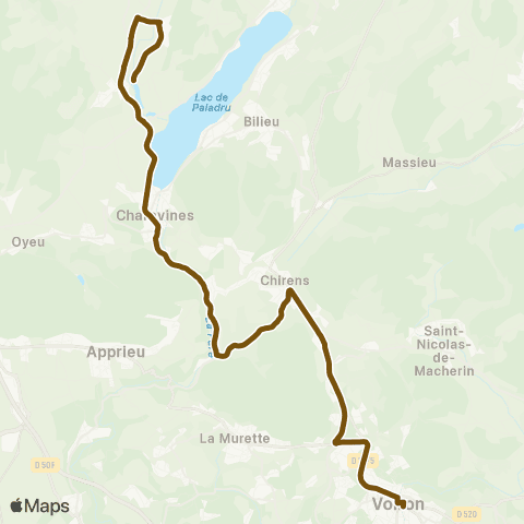 Transports du Pays Voironnais Le Pin les Allex - Voiron map