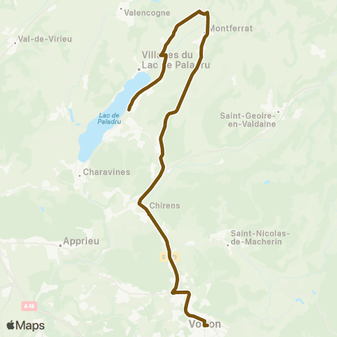 Transports du Pays Voironnais Montferrat Voiron map