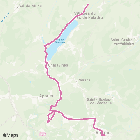 Transports du Pays Voironnais Paladru Voiron map