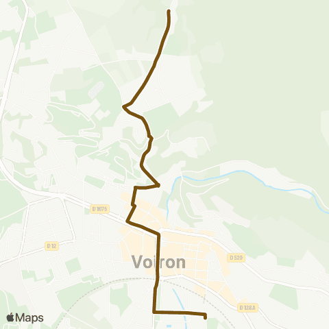Transports du Pays Voironnais Voiron Gare Sud - Voiron la Martelière map