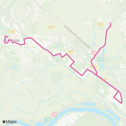 Transports du Pays Voironnais La Buisse Giratoire - Moirans via Centralp map