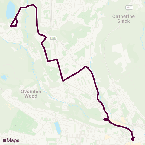 Team Pennine Clough Ln Reservoir - Halifax Bus Sta Entrance map