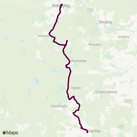 Team Pennine Keighley Bus Sta - Halifax Bus Sta Entrance map