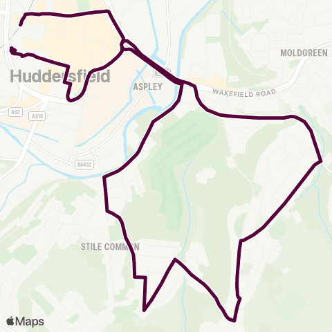 Team Pennine Huddersfield Bus Sta - Huddersfield Bus Sta map
