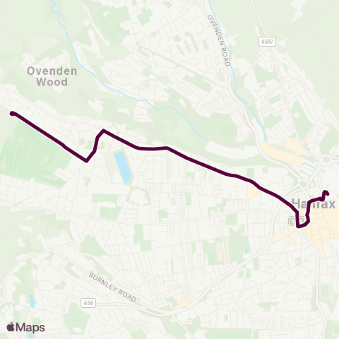 Team Pennine Rye Ln Rushton Hill Close - Halifax Bus Sta Entrance map