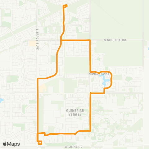 TRACER Bus Service Commuter Route F AM map