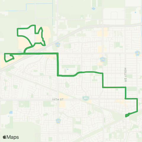 TRACER Bus Service Route B map