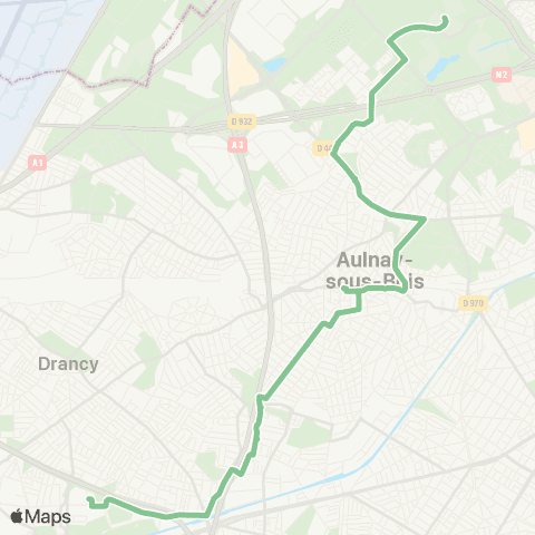 Île-de-France Mobilités Bobigny - Pablo Picasso <> Gare de Villepinte map