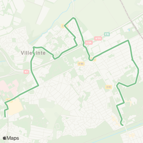 Île-de-France Mobilités Gare de Sevran Beaudottes <> Gare du Vert Galant map
