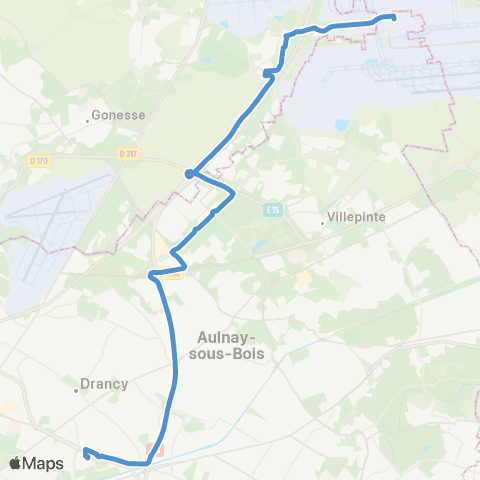 Île-de-France Mobilités Gare de Roissypôle - Aéroport CDG 1 (C3) <> Bobigny - Pablo Picasso map