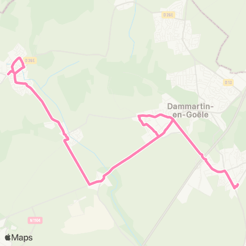 Île-de-France Mobilités Gare de Dammartin - Juilly - St-Mard <> La Fortelle map