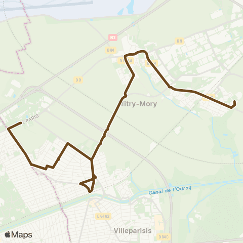 Île-de-France Mobilités Collège Langevin - Lycée Balzac <> Parc Corbrion map