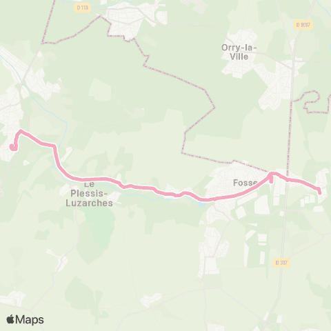 Île-de-France Mobilités Collège A. de Noailles - Lycée G. de Nerval <> Ctre Ville map