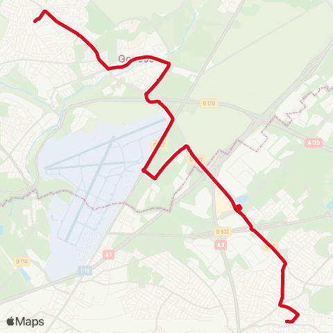 Île-de-France Mobilités La Malmaison <> Gare de Villiers-le-Bel Gonesse Arnouville map