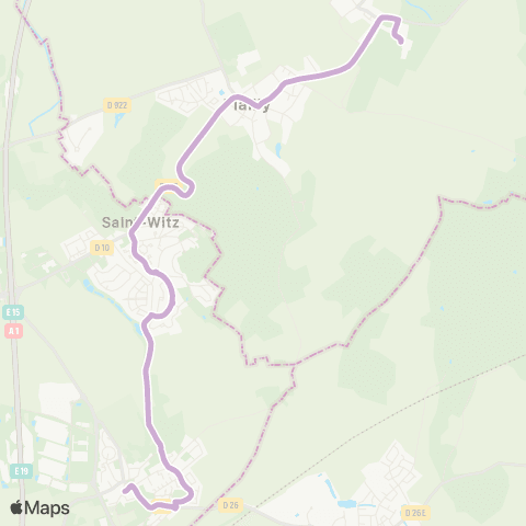 Île-de-France Mobilités Institut Saint-Dominique <> Centre map