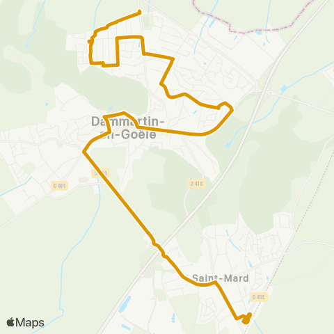 Île-de-France Mobilités Ctre Médical <> Gare de Dammartin - Juilly - St-Mard map