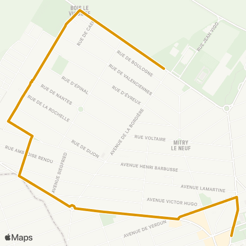 Île-de-France Mobilités Collège Erik Satie <> Gare de Villeparisis - Mitry-le-Neuf map