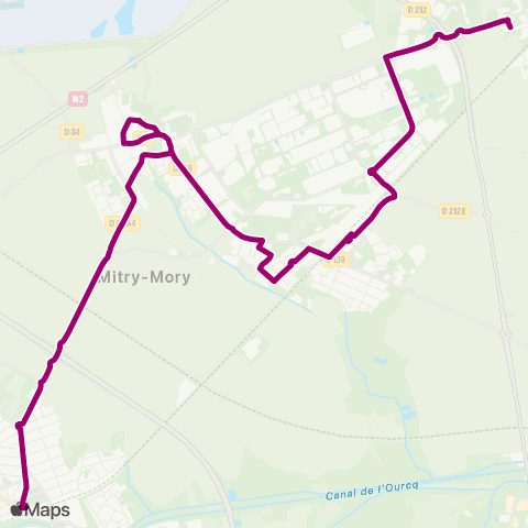 Île-de-France Mobilités Gare de Villeparisis - Mitry-le-Neuf <> Gare de Mitry - Claye map