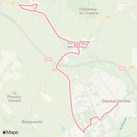 Île-de-France Mobilités Goussainville Gare <> Croix de la Chaise map